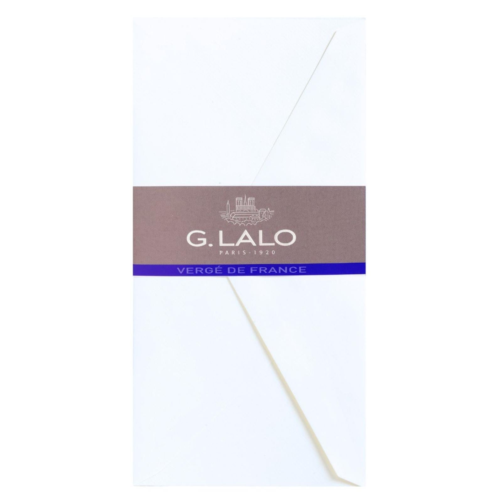 25 enveloppes G.LALO Vergé de France - DL (110 x 220 mm) - 100 g/m² - Extra - blanc - 3140290227507
