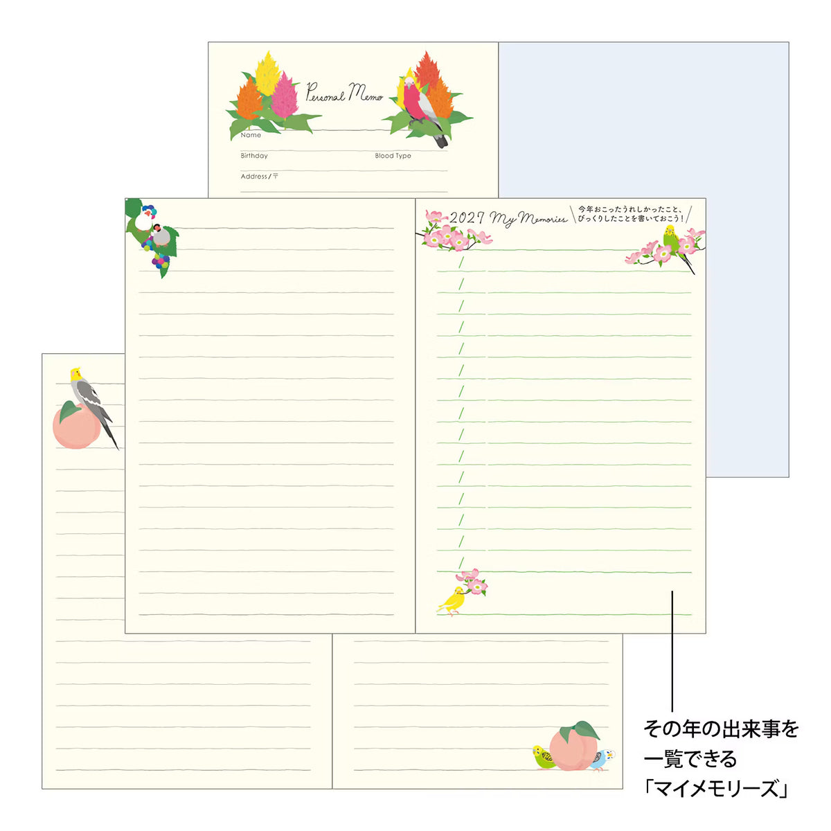 Agenda 2027 MIDORI Pocket Diary - Mini - Oiseau
