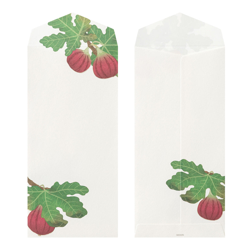 Enveloppes MIDORI washi - 188 x 90 mm - Fruits d’automne