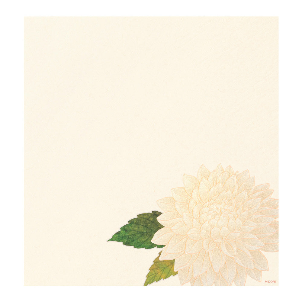 Papier à lettres MIDORI washi - 177 x 168 mm - Dahlias
