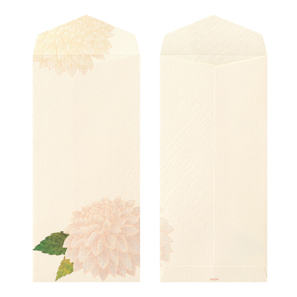 Enveloppes MIDORI washi - 188 x 90 mm - Dahlias