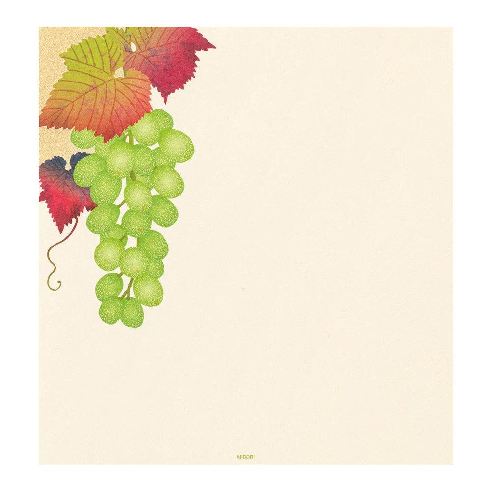 Papier à lettres MIDORI washi - 177 x 168 mm - Grappes de raisin