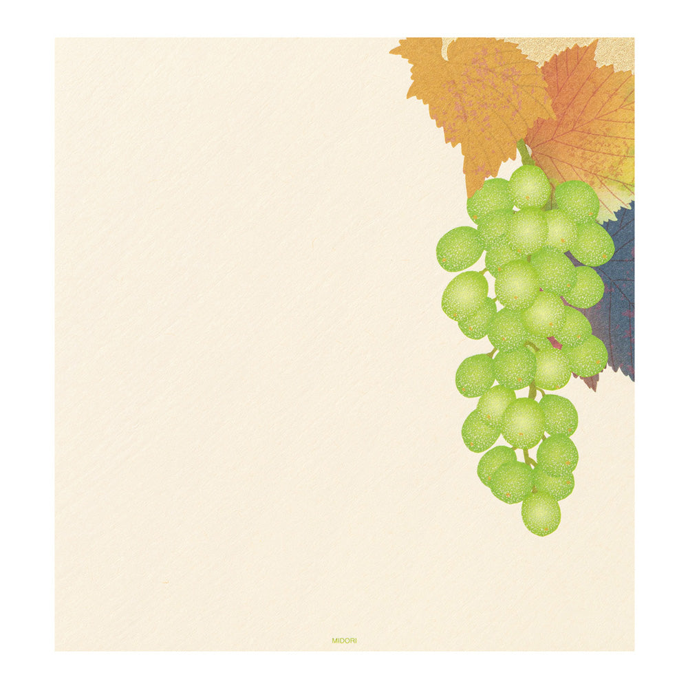 Papier à lettres MIDORI washi - 177 x 168 mm - Grappes de raisin