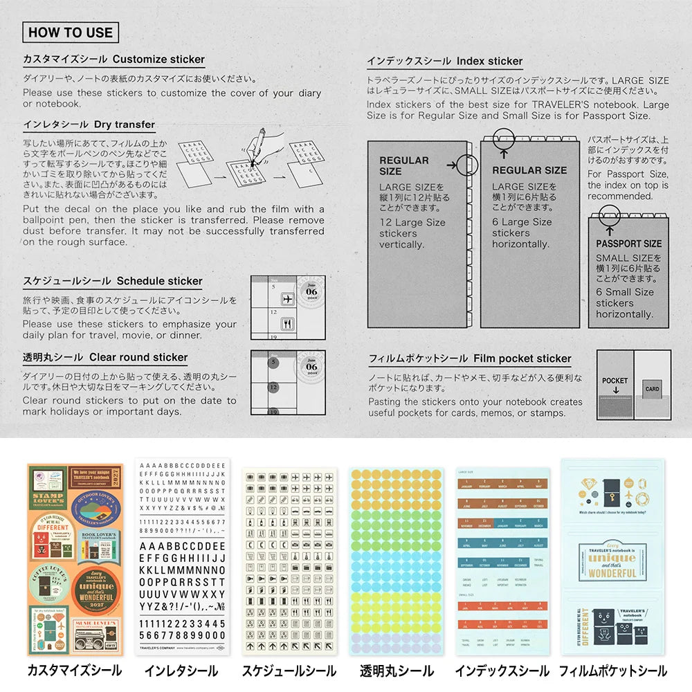 TRAVELER'S notebook - set de stickers 2027