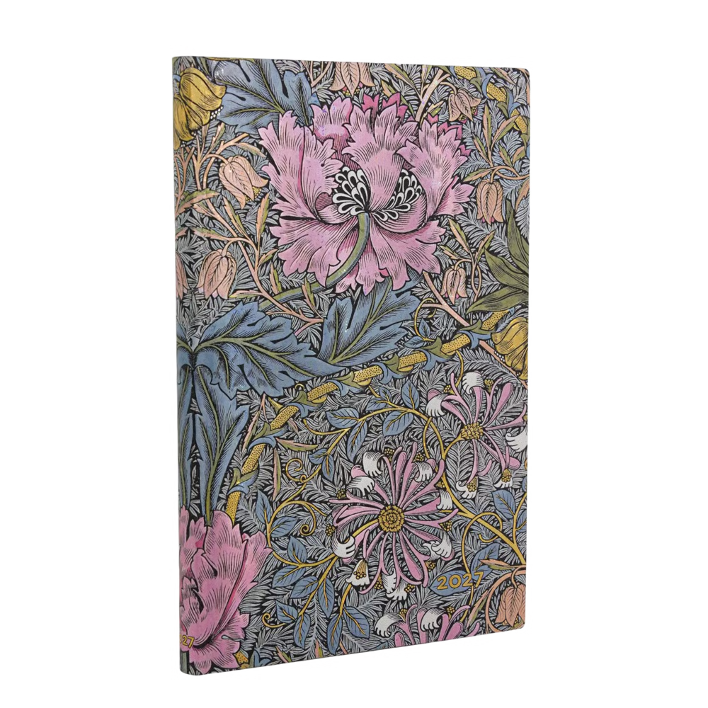 Agenda 2027 PAPERBLANKS Morris Chèvrefeuille Rose - 1 jour par page - Mini - Hardcover - 432p