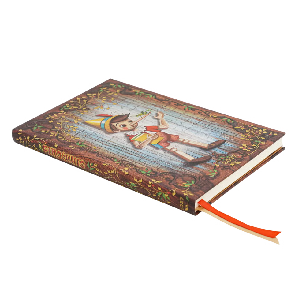 Agenda 2027 PAPERBLANKS Carlo Collodi, Pinocchio - 1 semaine sur 2 pages - Maxi - Hardcover - Vertical - 176p