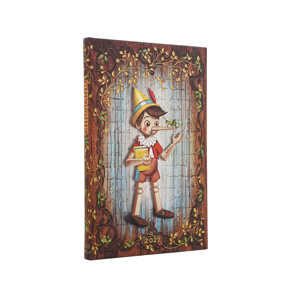Agenda 2027 PAPERBLANKS Carlo Collodi, Pinocchio - 1 semaine sur 2 pages - Maxi - Hardcover - Horizontal - 176p