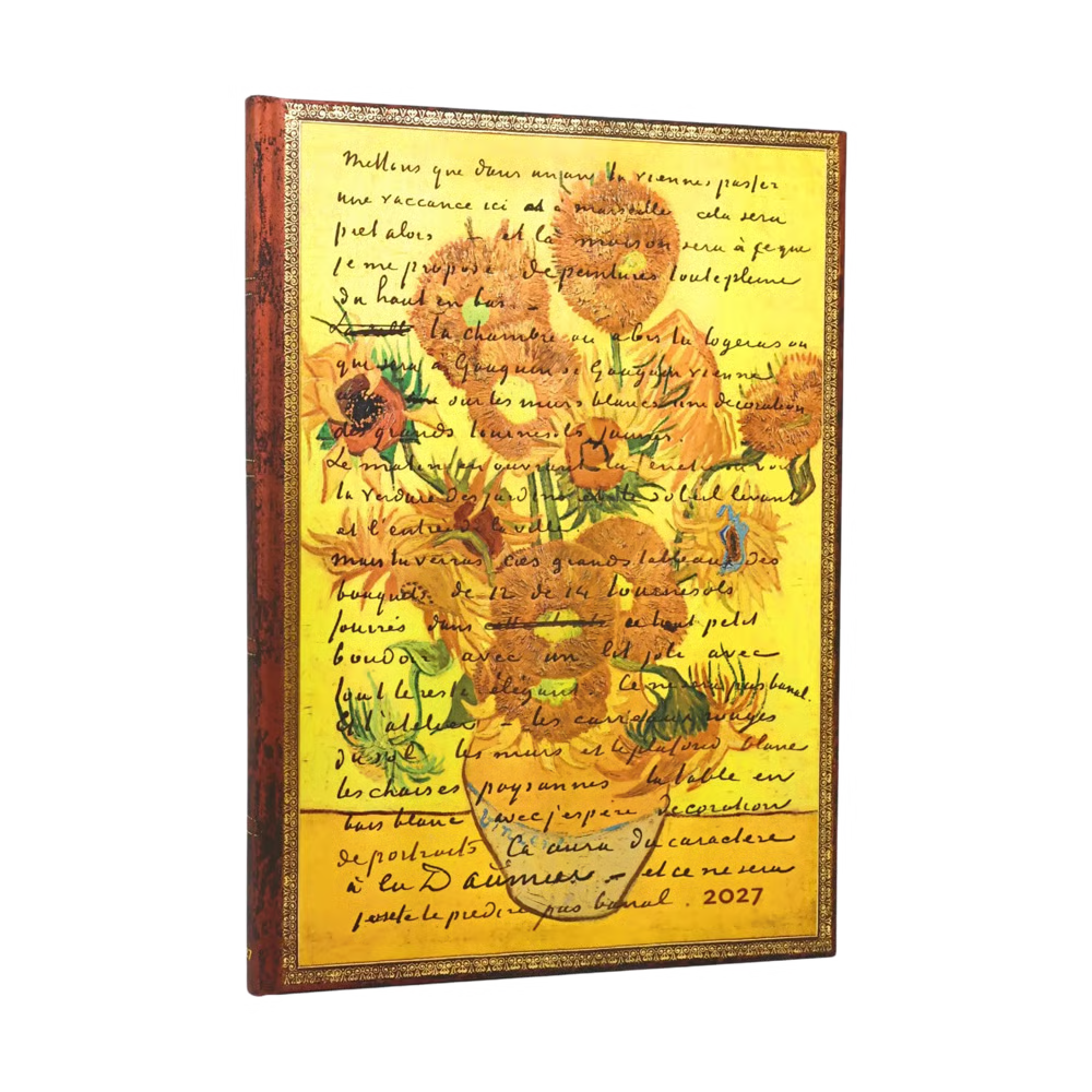 Agenda 2027 PAPERBLANKS Van Gogh, Tournesols - 1 semaine sur 2 pages - Grand - Hardcover - Vertical - 176p