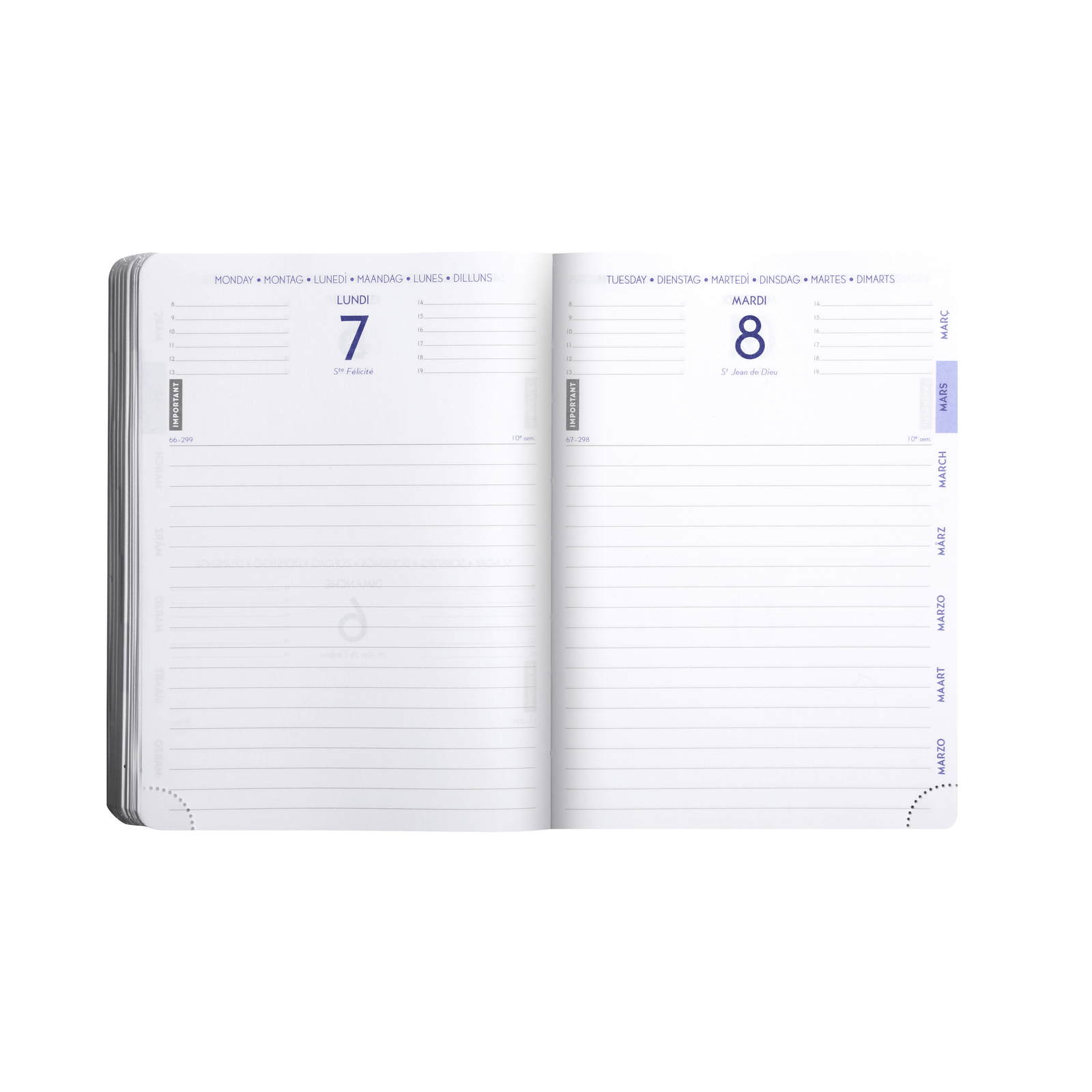 Agenda 2025 - 2026 CLAIREFONTAINE Forum - 12 x 17 cm - 1 jour par page - Orientation horizontale - Metric bleu - 3660942035231