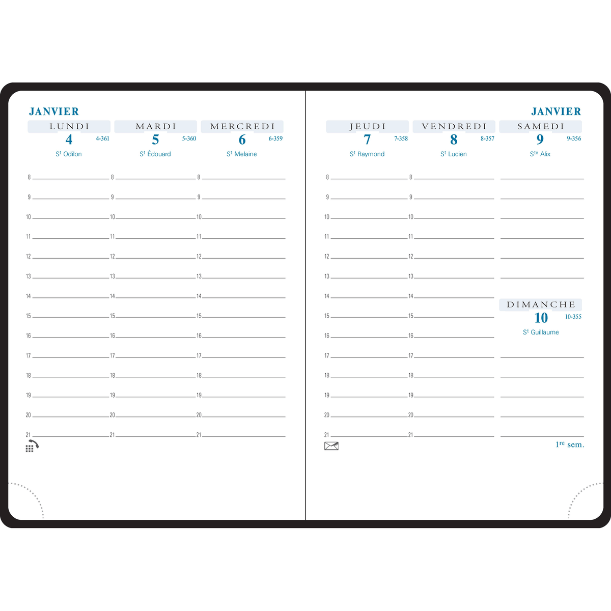 Agenda 2025 - 2026 EXACOMPTA SAS 13 - 9 x 13 cm - 1 semaine sur 2 pages - Orientation verticale - Canvas terracotta - 3660942084918