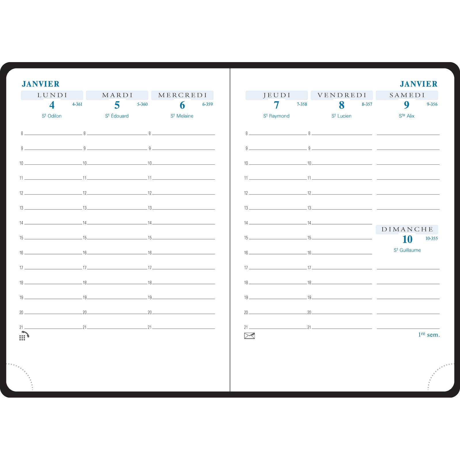 Agenda 2025 - 2026 EXACOMPTA SAS 13 - 9 x 13 cm - 1 semaine sur 2 pages - Orientation verticale - Winner vert foncé - 3660942000222