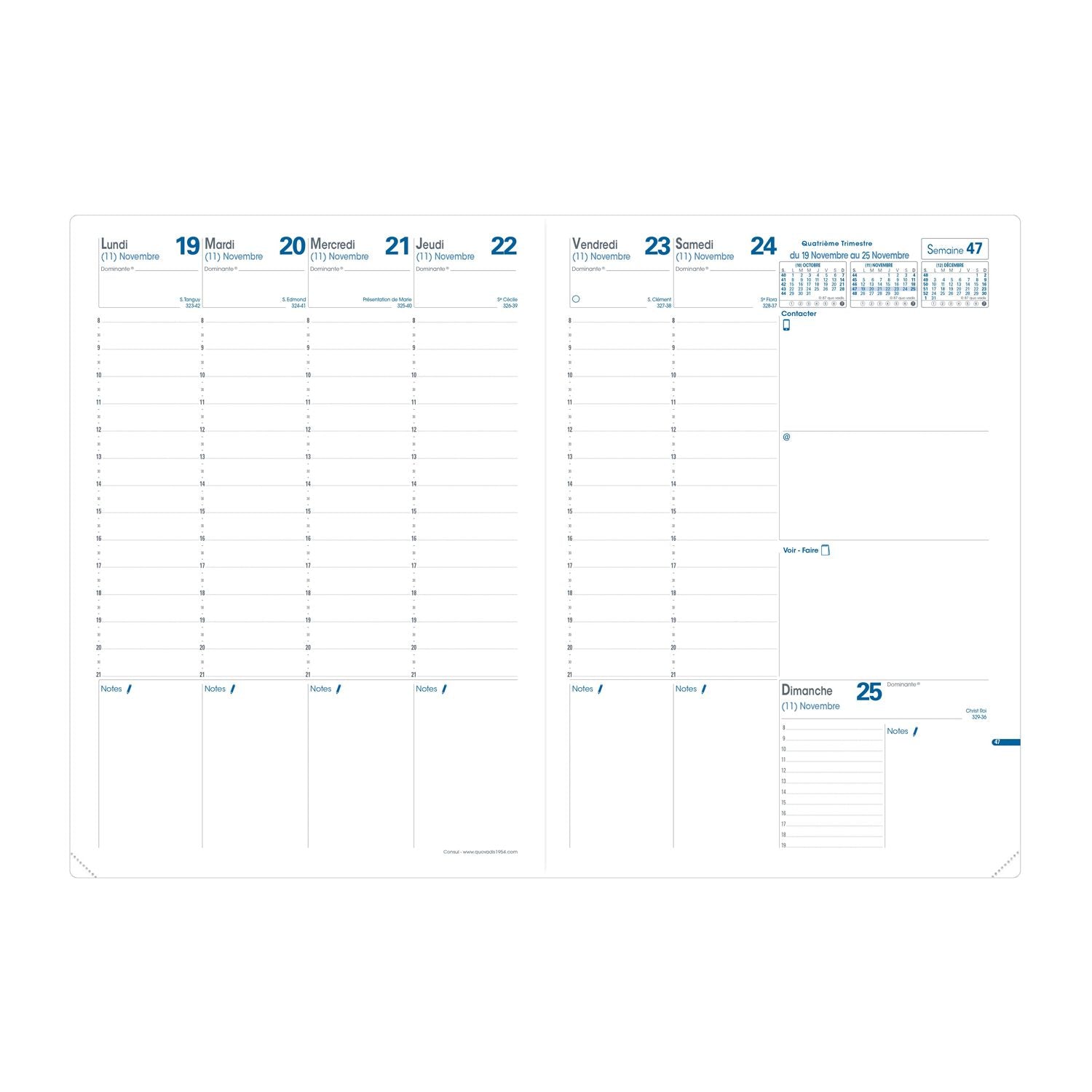 Agenda 2025 QUO VADIS Consul Club - 1 semaine sur 2 pages - 21 x 29.7 cm - Noir - 3371010125357