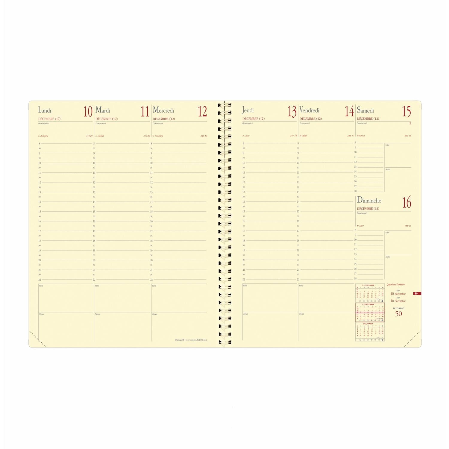 Agenda 2025 QUO VADIS Manager Soho - 1 semaine sur 2 pages - 21 x 27 cm - Noir - 3371010175345