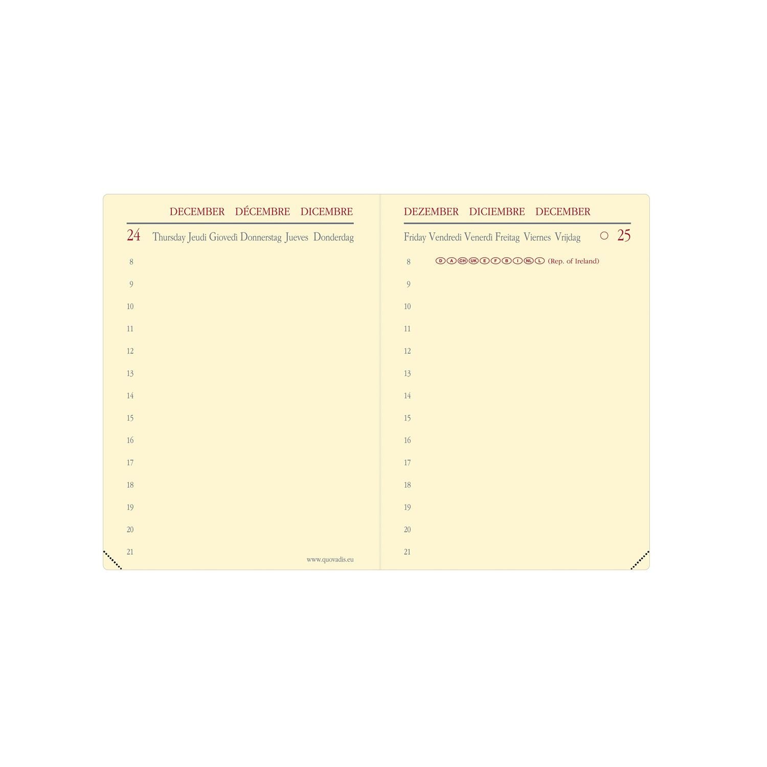 Agenda 2025 QUO VADIS Miniday Impala - 1 jour par page - 7 x 10 cm - Bleu prusse - 3371010480159
