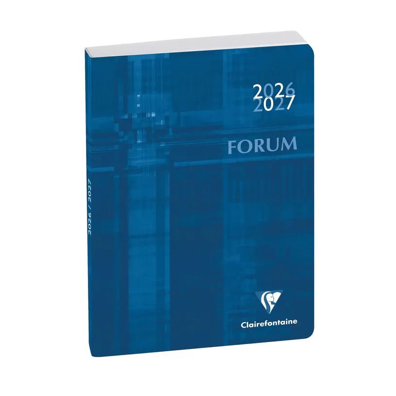 Agenda 2026 - 2027 CLAIREFONTAINE Forum - 12 x 17 cm - 1 jour par page - Orientation horizontale - Metric bleu - 3660942035231