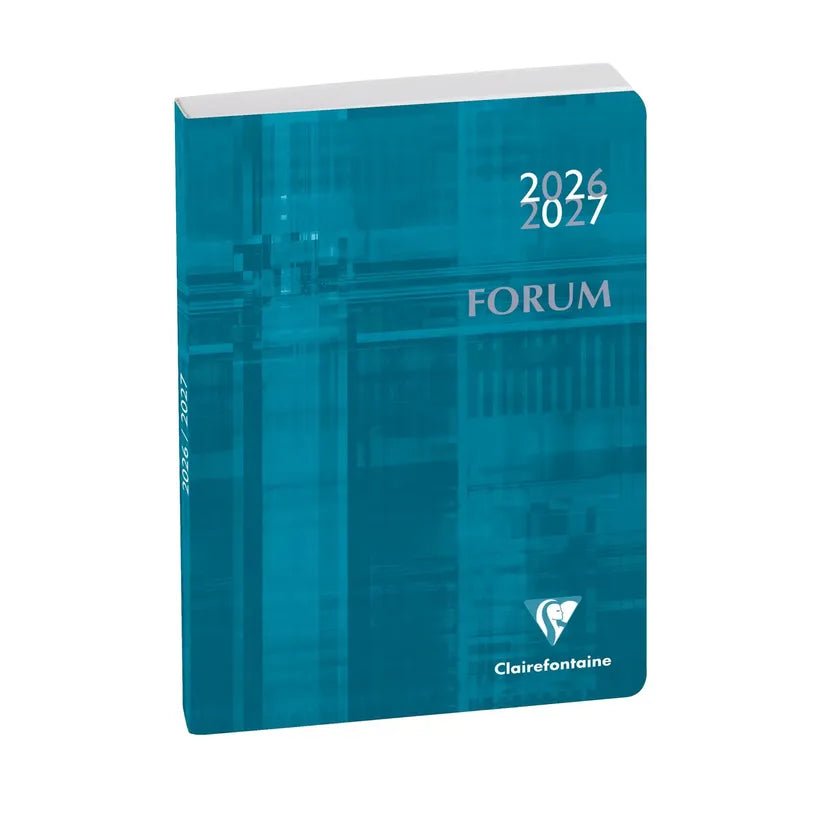 Agenda 2026 - 2027 CLAIREFONTAINE Forum - 12 x 17 cm - 1 jour par page - Orientation horizontale - Metric bleu canard - 3660942045308