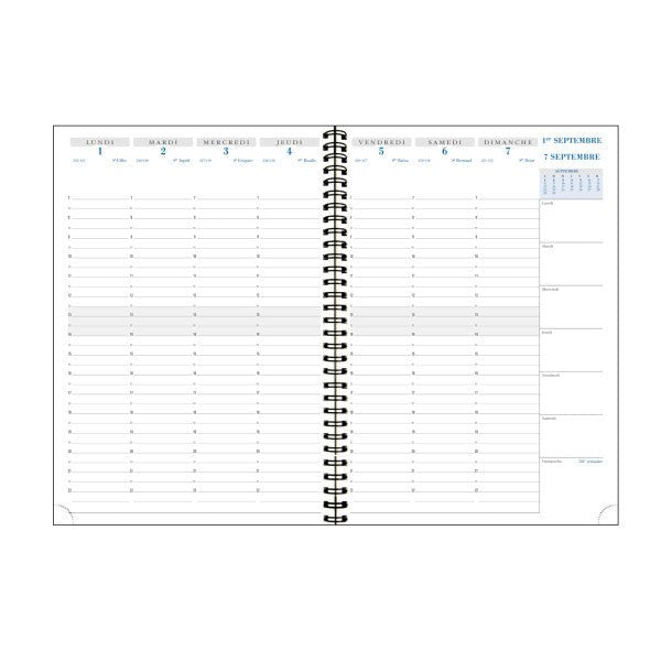 Agenda 2026 - 2027 EXACOMPTA SAD 29S - 21 x 29,7 cm - 1 semaine sur 2 pages - Orientation verticale - Gustave marine - 3660942090674