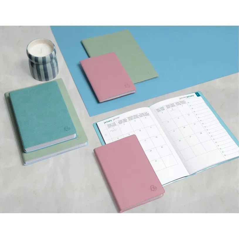 Agenda 2027 EXACOMPTA EasySlim 15 - 10 x 15 cm - Mensuel - Orientation horizontale - Ondine rose - 3660942088220