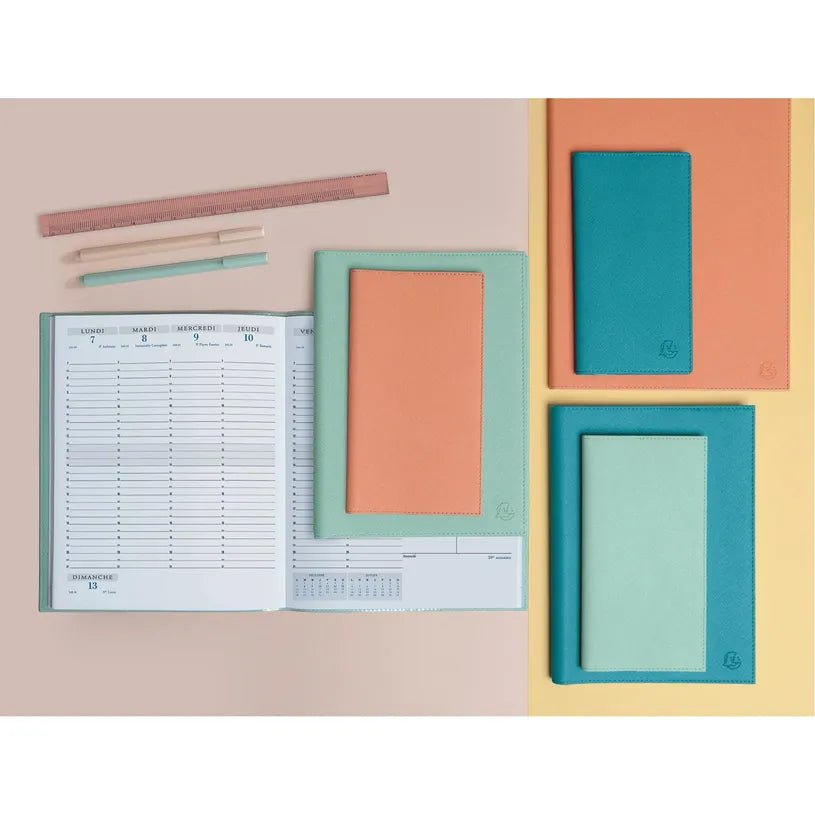 Agenda 2027 EXACOMPTA EasyTime 21S - 15 x 21 cm - 1 semaine + notes - Orientation horizontale - Lily vert d'eau - 3660942091343