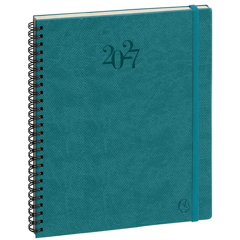 Agenda 2027 EXACOMPTA Eurotime 22S - 18,5 x 22,5 cm - 1 semaine sur 2 pages - Orientation verticale - Swan bleu canard - 3660942124430