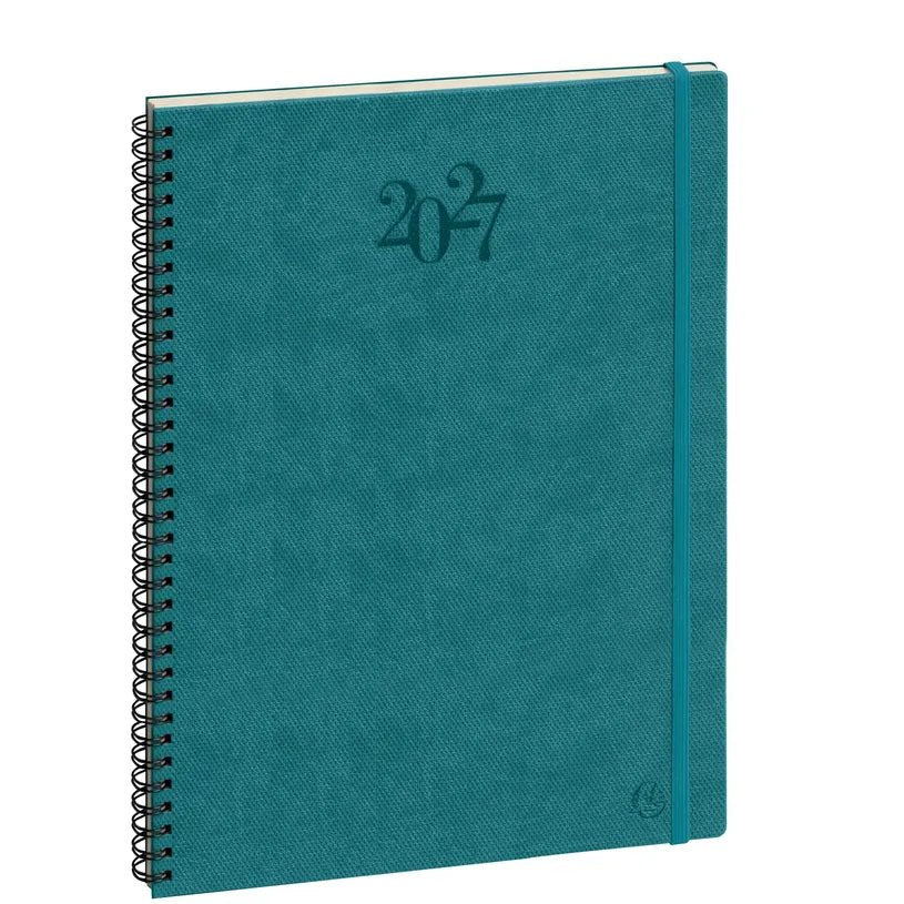 Agenda 2027 EXACOMPTA Eurotime 29S - 21 x 29,7 cm - 1 semaine sur 2 pages - Orientation verticale - Swan bleu canard - 3660942060967