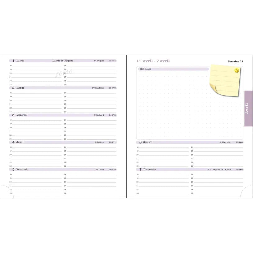 Agenda 2027 EXACOMPTA Lady 18 - 15 x 17 cm - 1 semaine + notes - Orientation horizontale - Alysse fuchsia - 3660942091213
