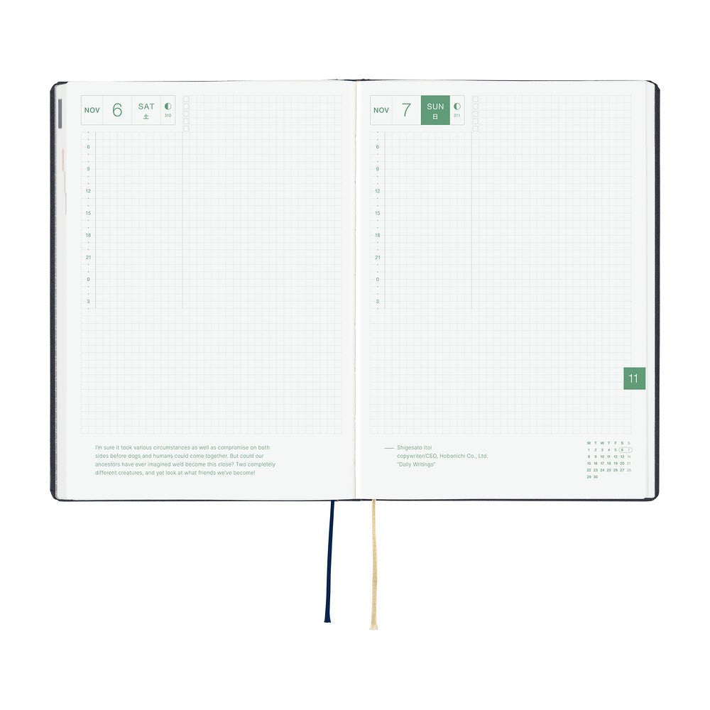 Agenda 2027 HOBONICHI HON - A5 - Slash (Navy) -