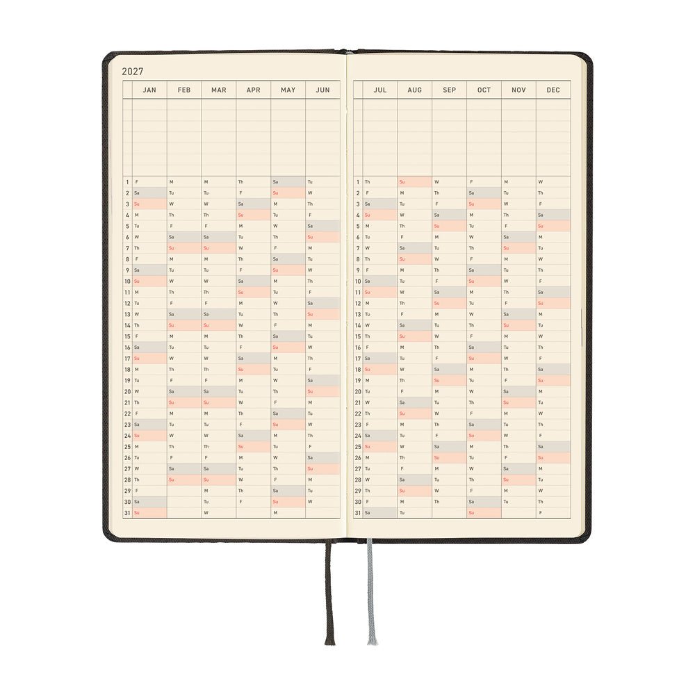 Agenda 2027 HOBONICHI Techo Weeks - Paper Series : Black Argyle -