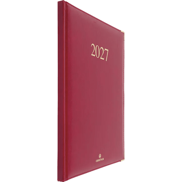 Agenda 2027 OBERTHUR Kiev - 21 x 27 cm - 1 semaine sur 2 pages - Orientation verticale - Rouge - 3664447229836