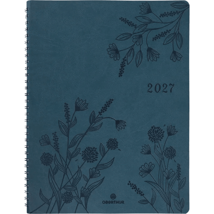 Agenda 2027 OBERTHUR Primrose - 21 x 27 cm - 1 semaine sur 2 pages - Orientation verticale - Vert canard - 3664447229324