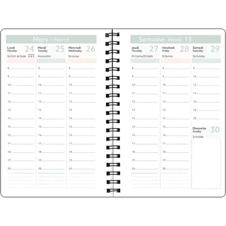 Agenda 2027 OBERTHUR Tokyo - 10 x 15 cm - 1 semaine sur 2 pages - Orientation verticale - Lanternes - 3664447232300