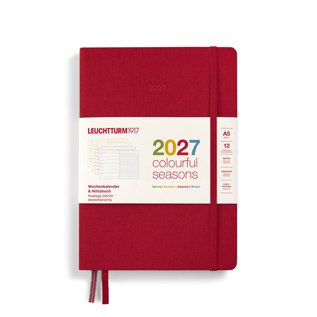 Agenda Colourful Seasons Edition 2027 LEUCHTTURM1917, Anglais - A5 - Hardcover - Red - 4070292003566