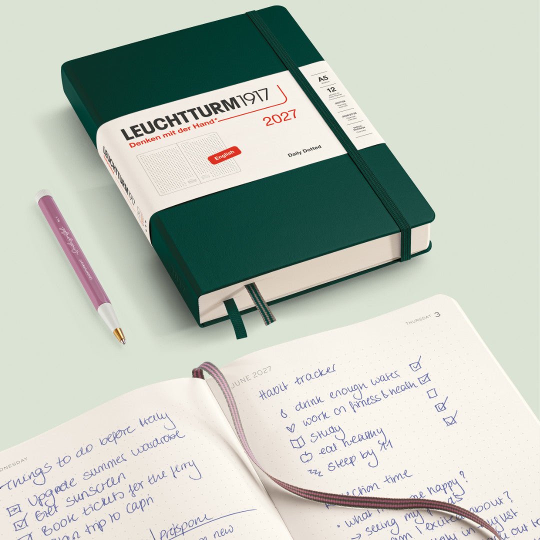 Agenda Journalier Pointillé 2027 LEUCHTTURM1917, Anglais - A5 - Hardcover - Dusty Rose - 4070292003207
