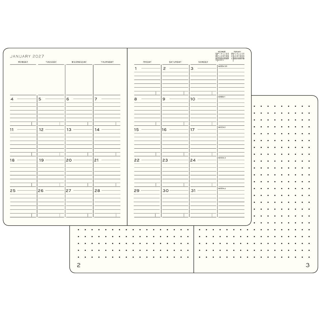 Agenda Mensuel 2027 LEUCHTTURM1917, Anglais - B6+ - Softcover - Forest Green - 4070292003306