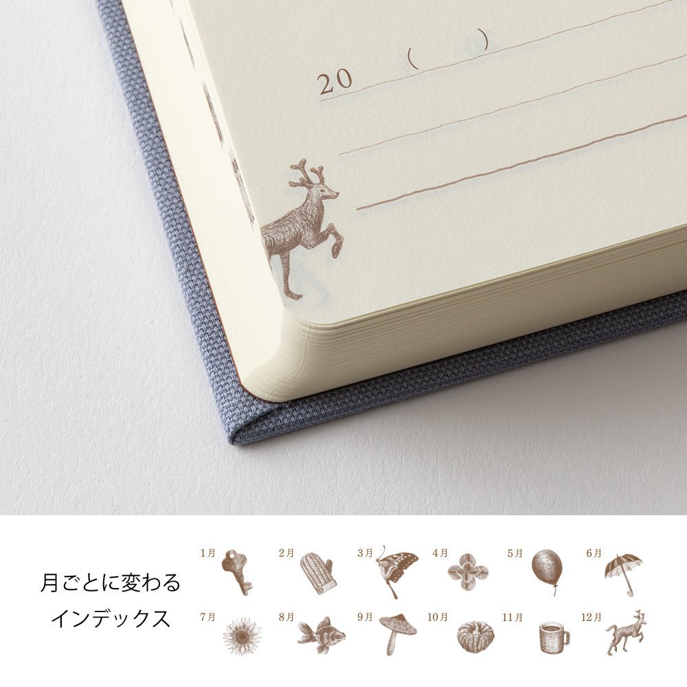 Agenda perpétuel MIDORI 3 Years Diary Mini - Bleu - violet - 4902805127110