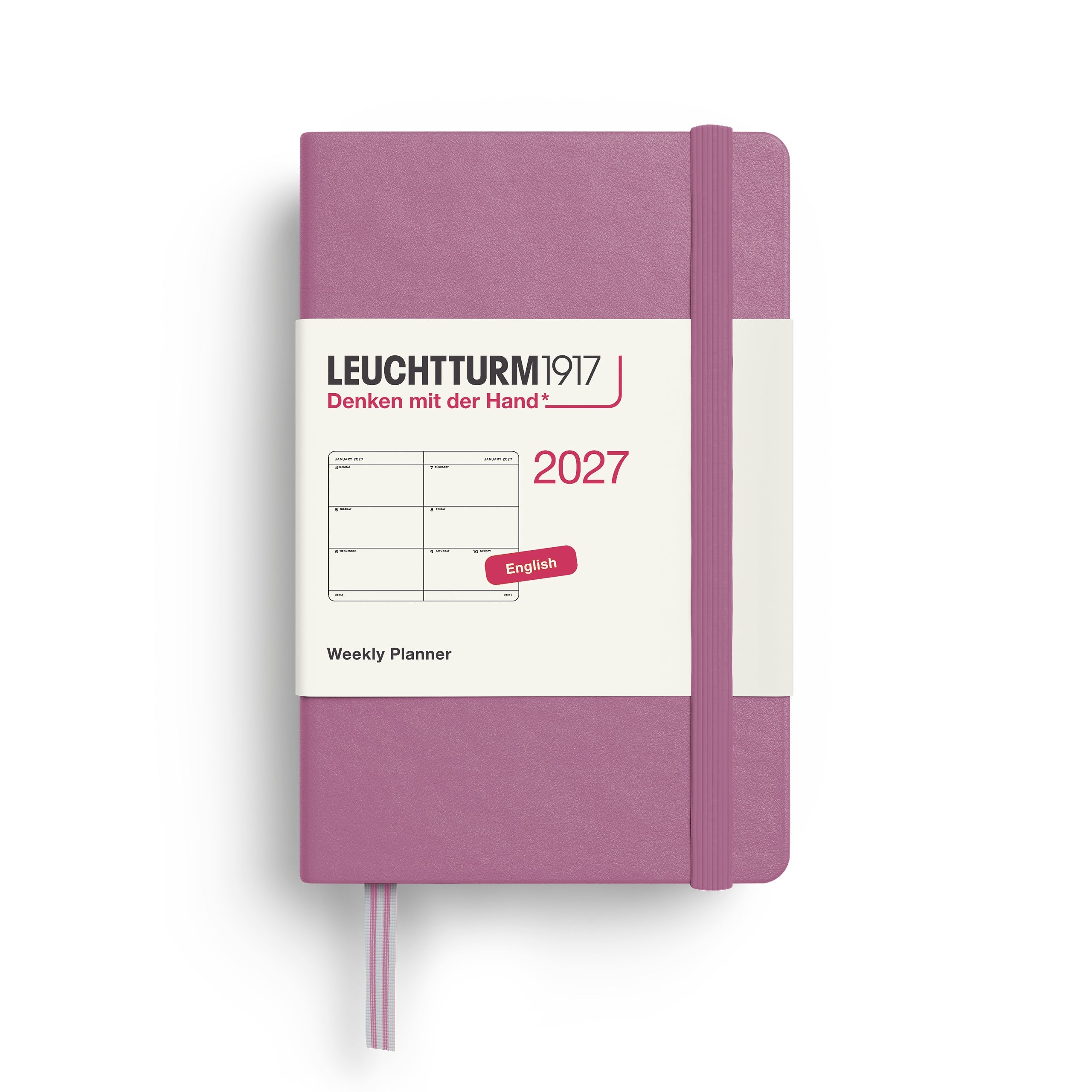 Agenda Semainier 2027 LEUCHTTURM1917, Anglais - A7 - Hardcover - Dusty Rose - 4070292002767