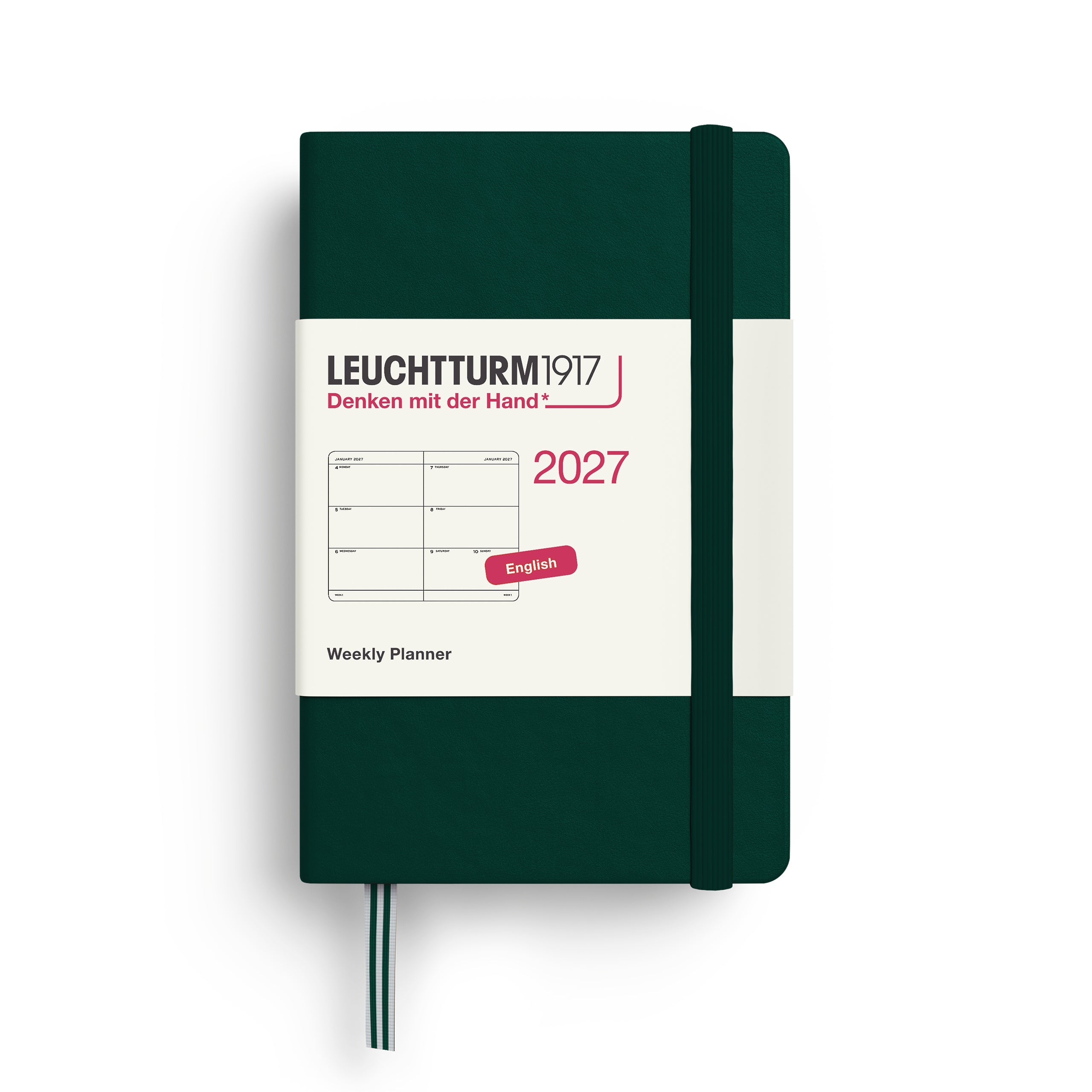 Agenda Semainier 2027 LEUCHTTURM1917, Anglais - A7 - Hardcover - Forest Green - 4070292002781