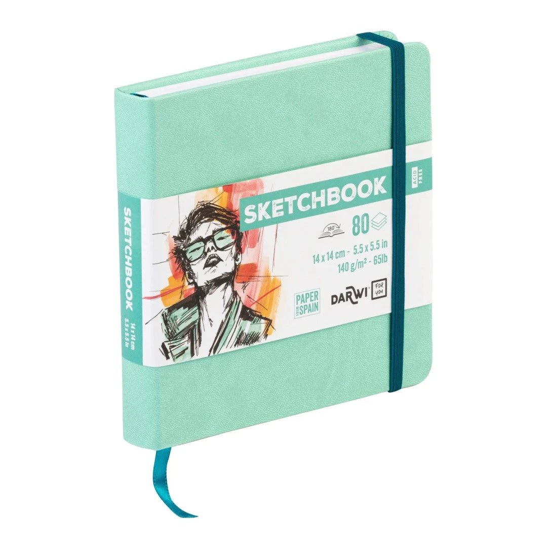 Carnet DARWI For You Sketchbook - 14 x 14 - Uni - Vert d'eau - 5411711466712