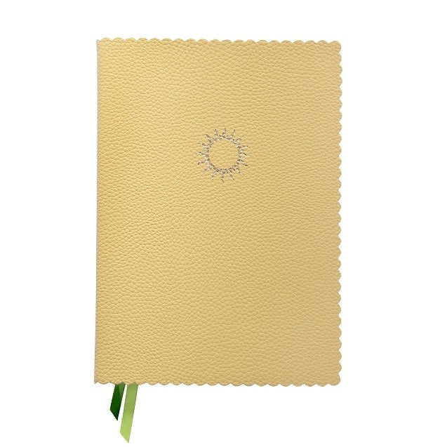 Carnet en cuir végétal ARTEBENE Majoie - A5 - Pointillé - Jaune - 240p - 4035461319091