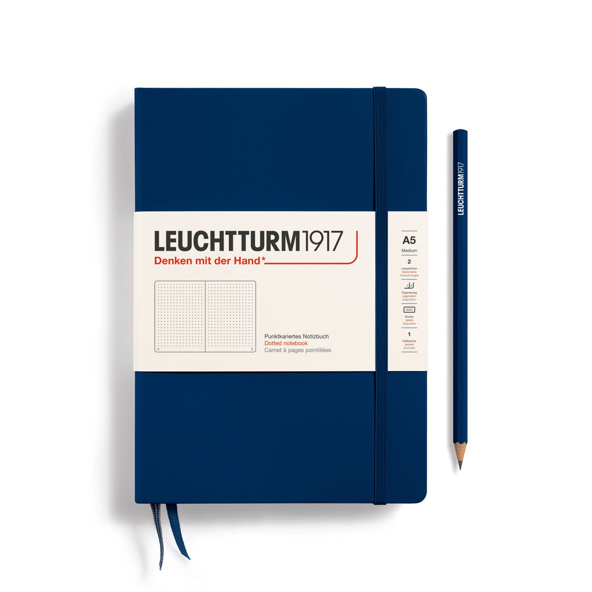 Carnet LEUCHTTURM1917 Classic - A5 - Hardcover - Pointillé - Navy - 4004117393877