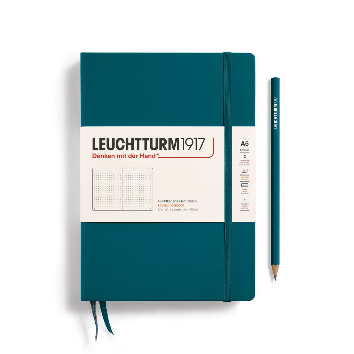 Carnet LEUCHTTURM1917 Classic - A5 - Hardcover - Pointillé - Pacific Green - 4004117551918
