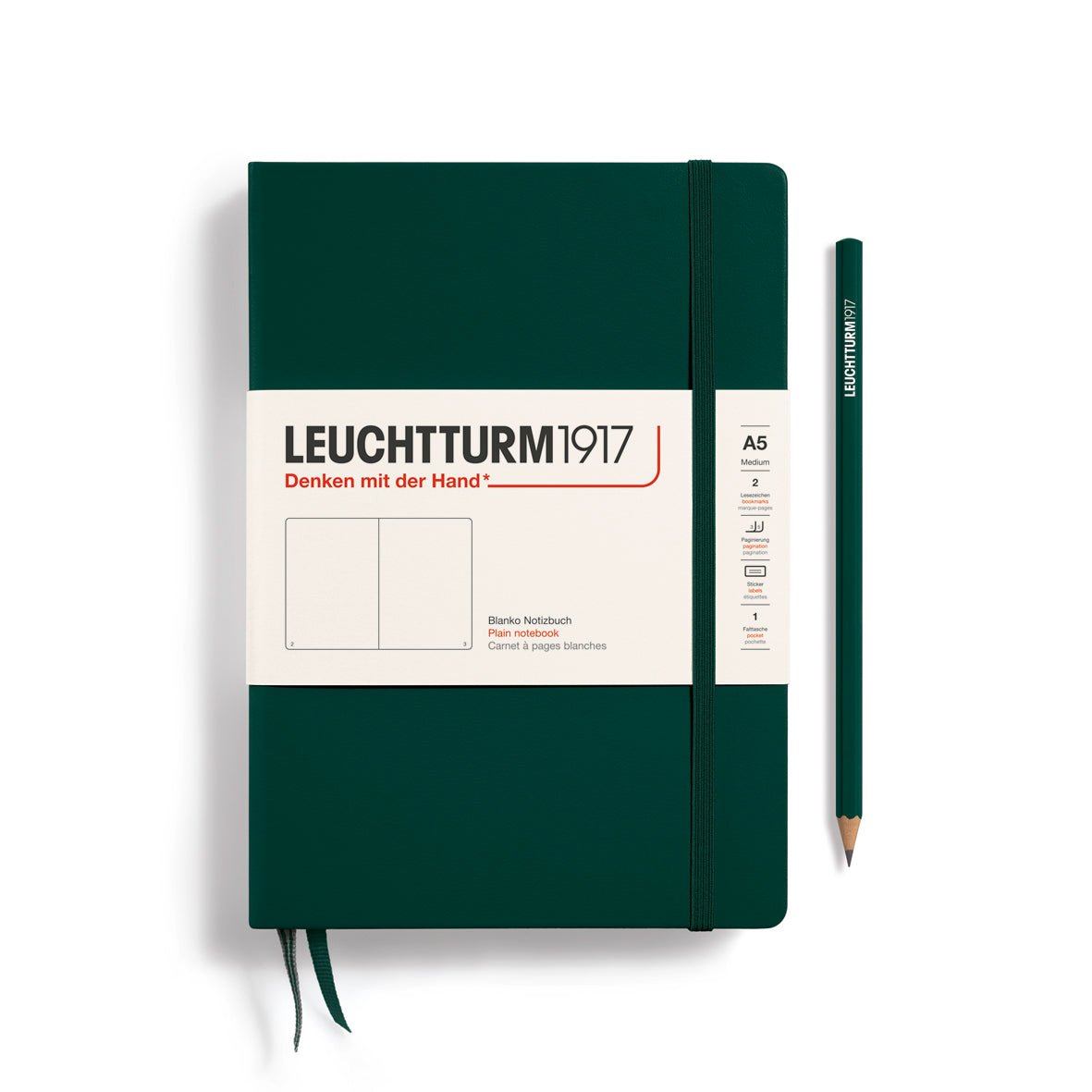 Carnet LEUCHTTURM1917 Classic - A5 - Hardcover - Uni - Forest Green - 4004117625923