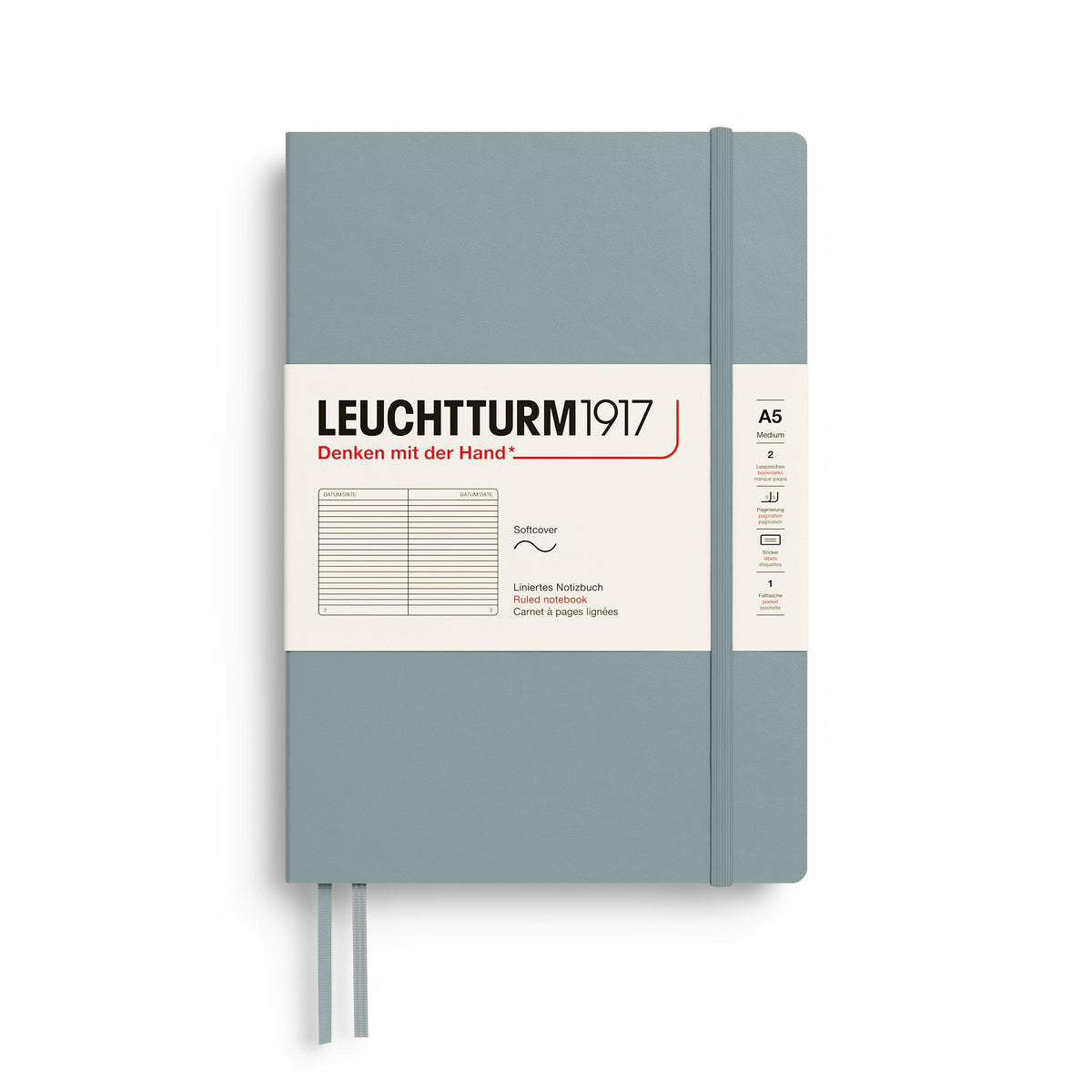 Carnet LEUCHTTURM1917 Classic - A5 - Softcover - Ligné - Dove - 4070292008455