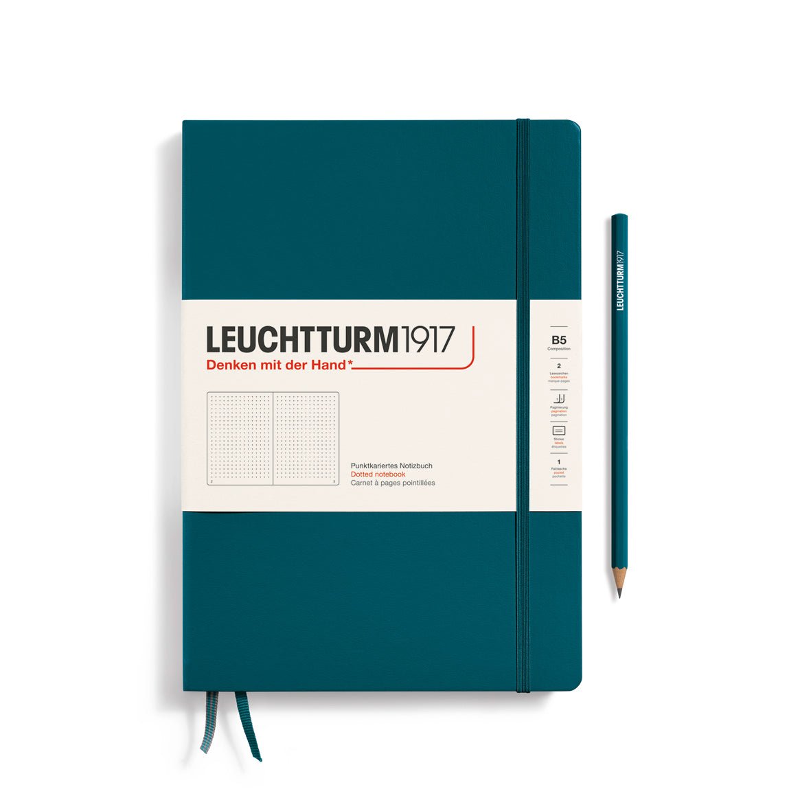 Carnet LEUCHTTURM1917 Classic - B5 - Hardcover - Pointillé - Pacific Green - 4004117616082