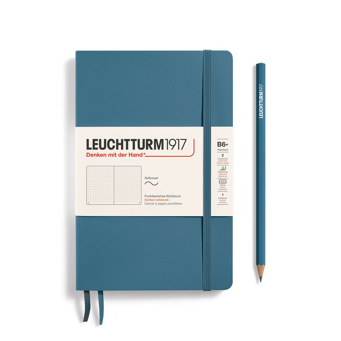 Carnet LEUCHTTURM1917 Classic - B6+ - Softcover - Pointillé - Stone Blue - 4004117610851