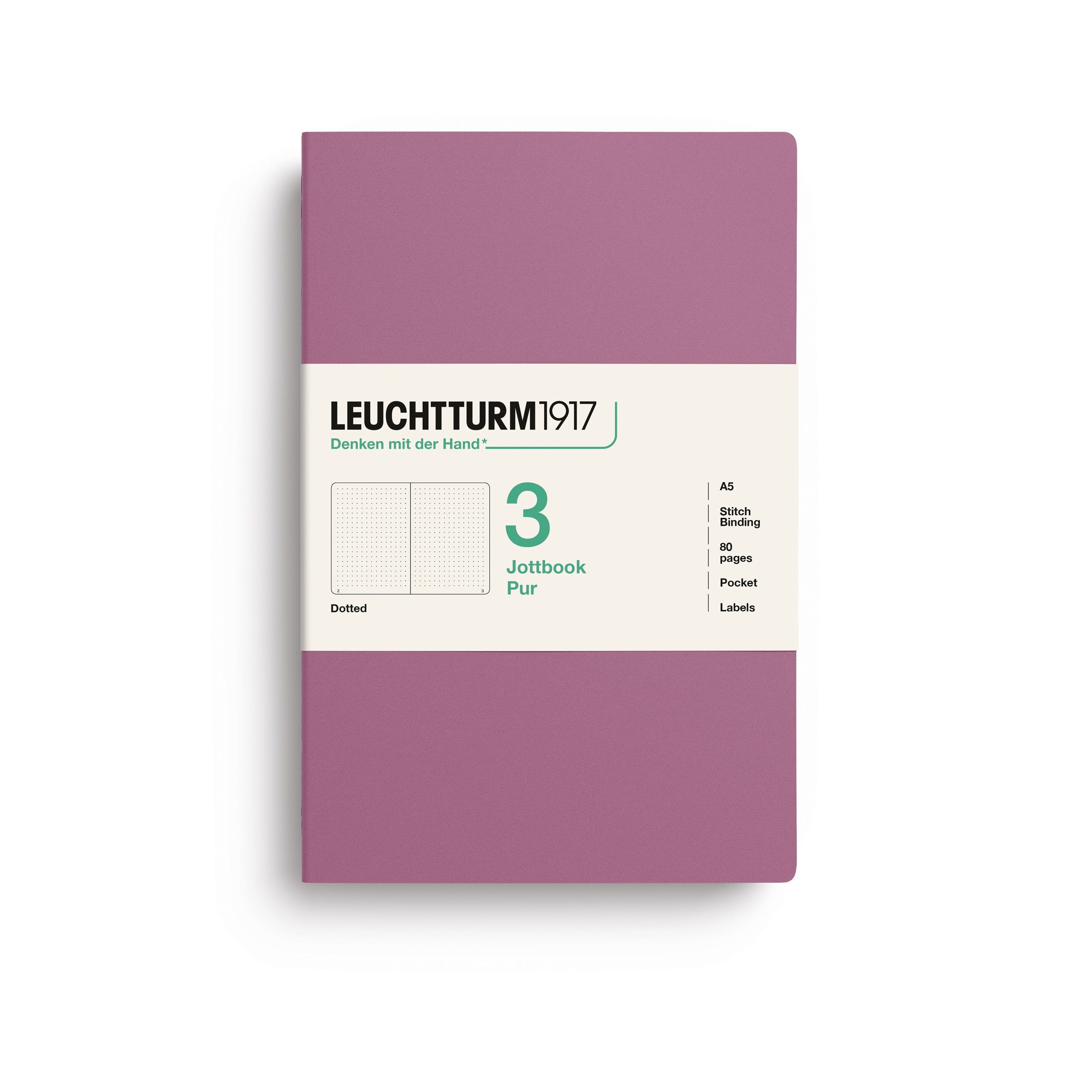 Carnet LEUCHTTURM1917 Jottbook Pur - A5 - Softcover - Pointillé - Dusty Rose - 4070292006246