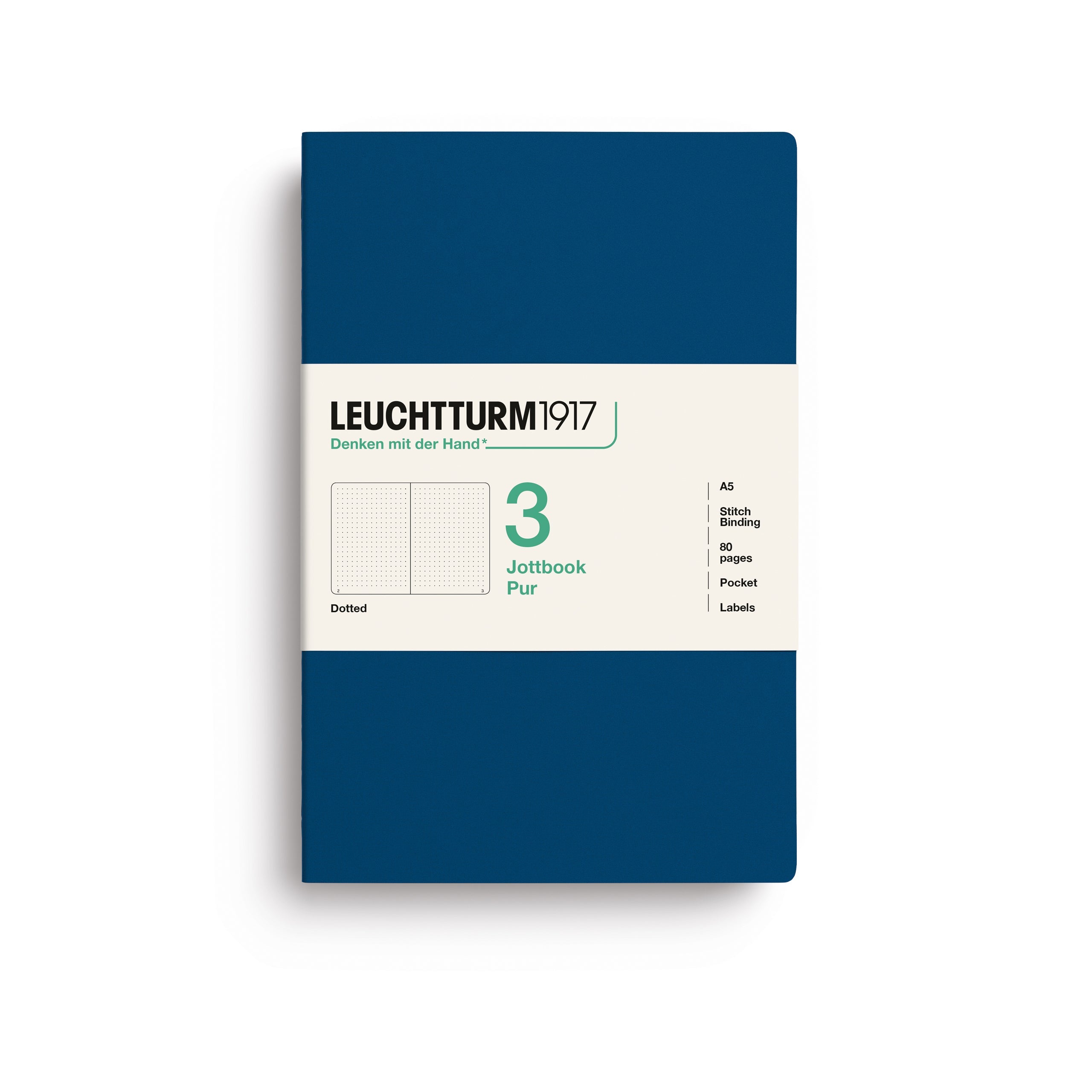 Carnet LEUCHTTURM1917 Jottbook Pur - A5 - Softcover - Pointillé - Indigo - 4070292006284