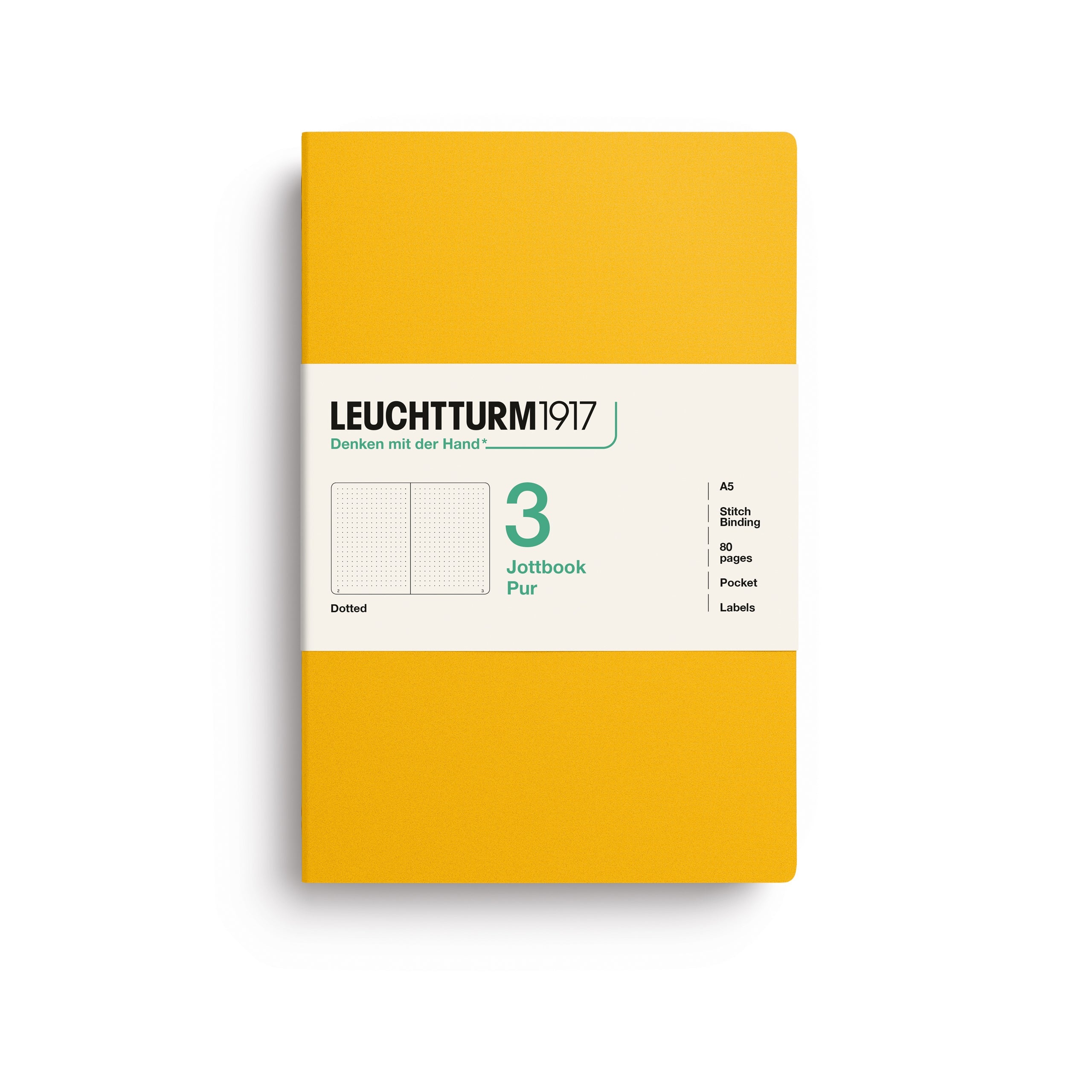 Carnet LEUCHTTURM1917 Jottbook Pur - A5 - Softcover - Pointillé - Sunflower - 4070292006253