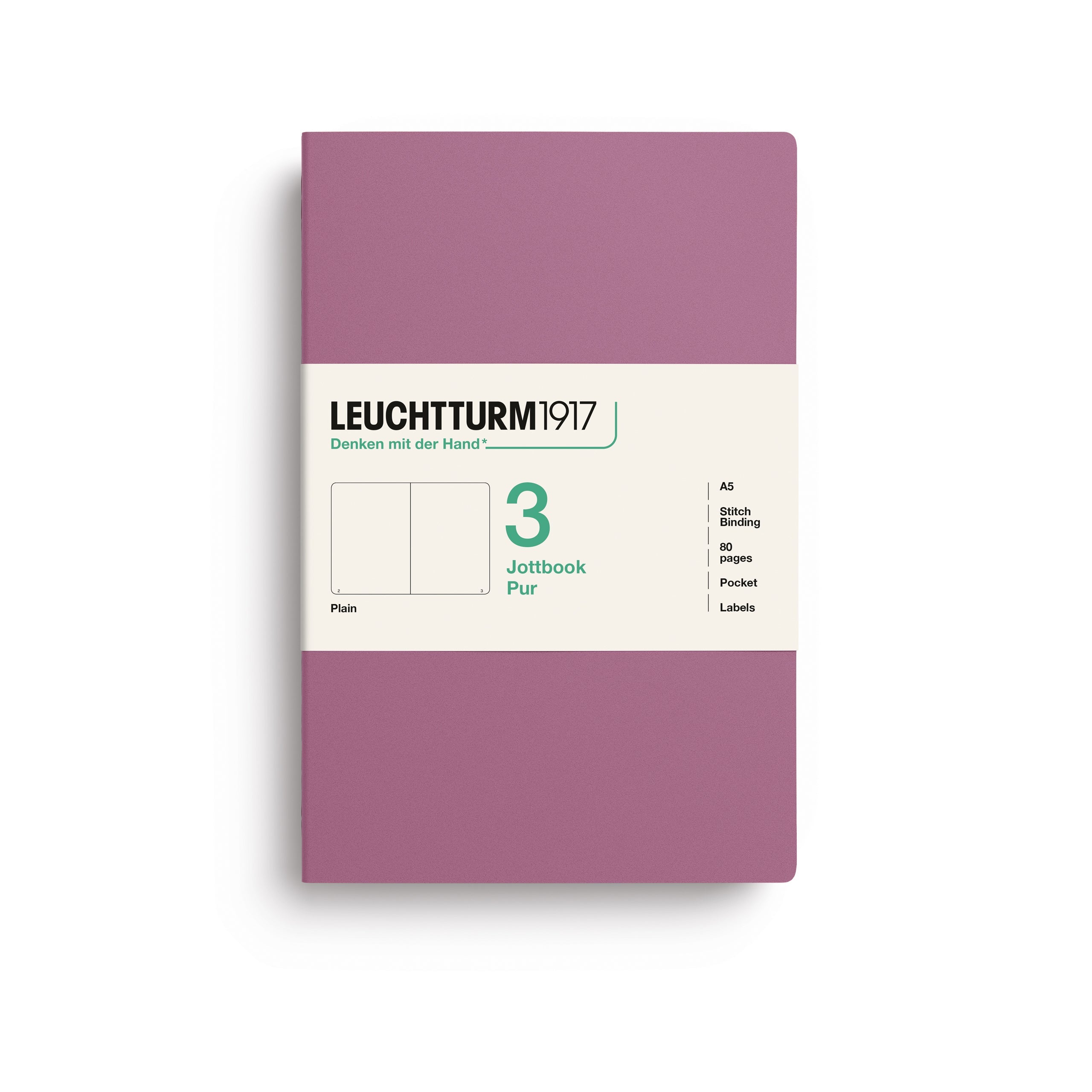 Carnet LEUCHTTURM1917 Jottbook Pur - A5 - Softcover - Uni - Dusty Rose - 4070292006178
