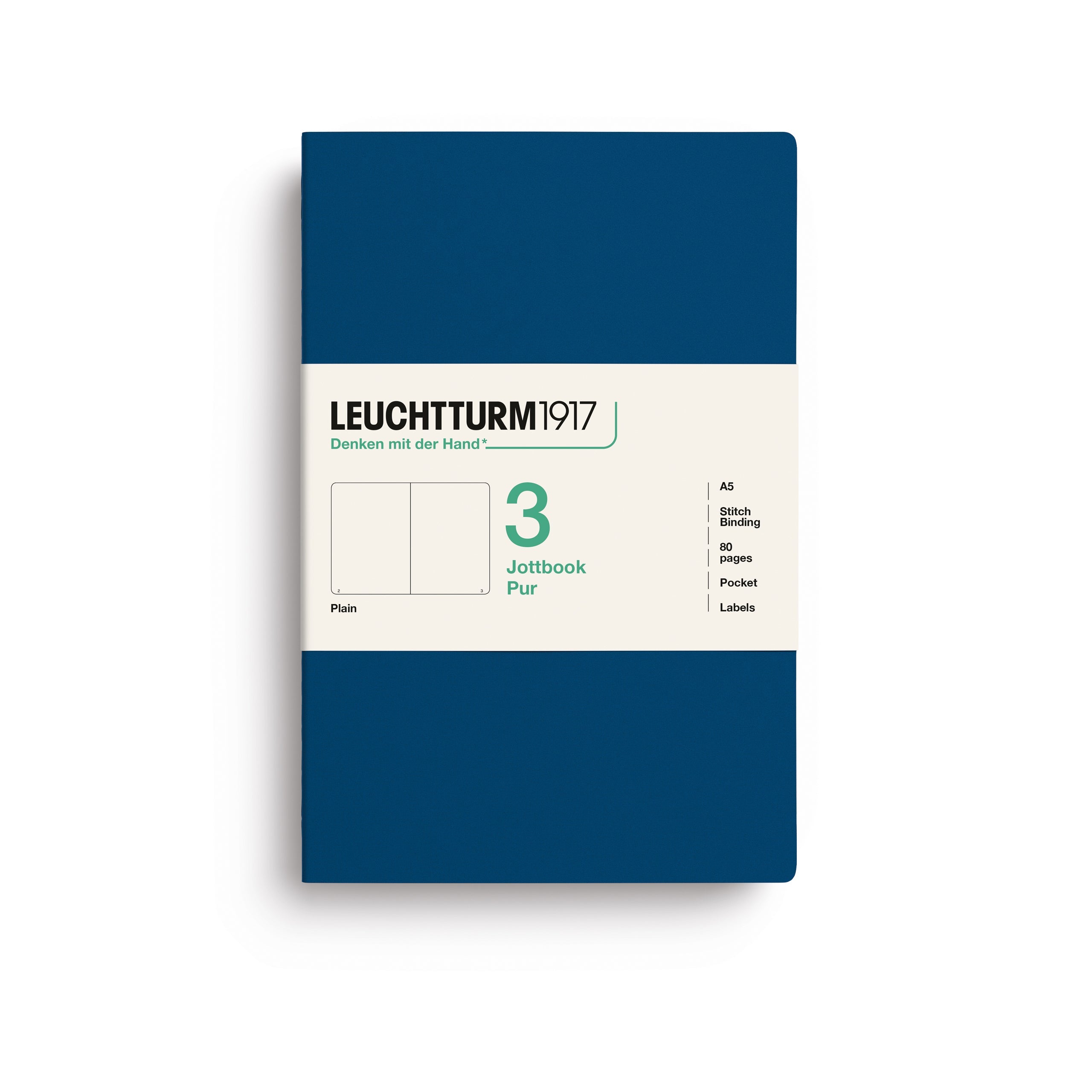 Carnet LEUCHTTURM1917 Jottbook Pur - A5 - Softcover - Uni - Indigo - 4070292006215